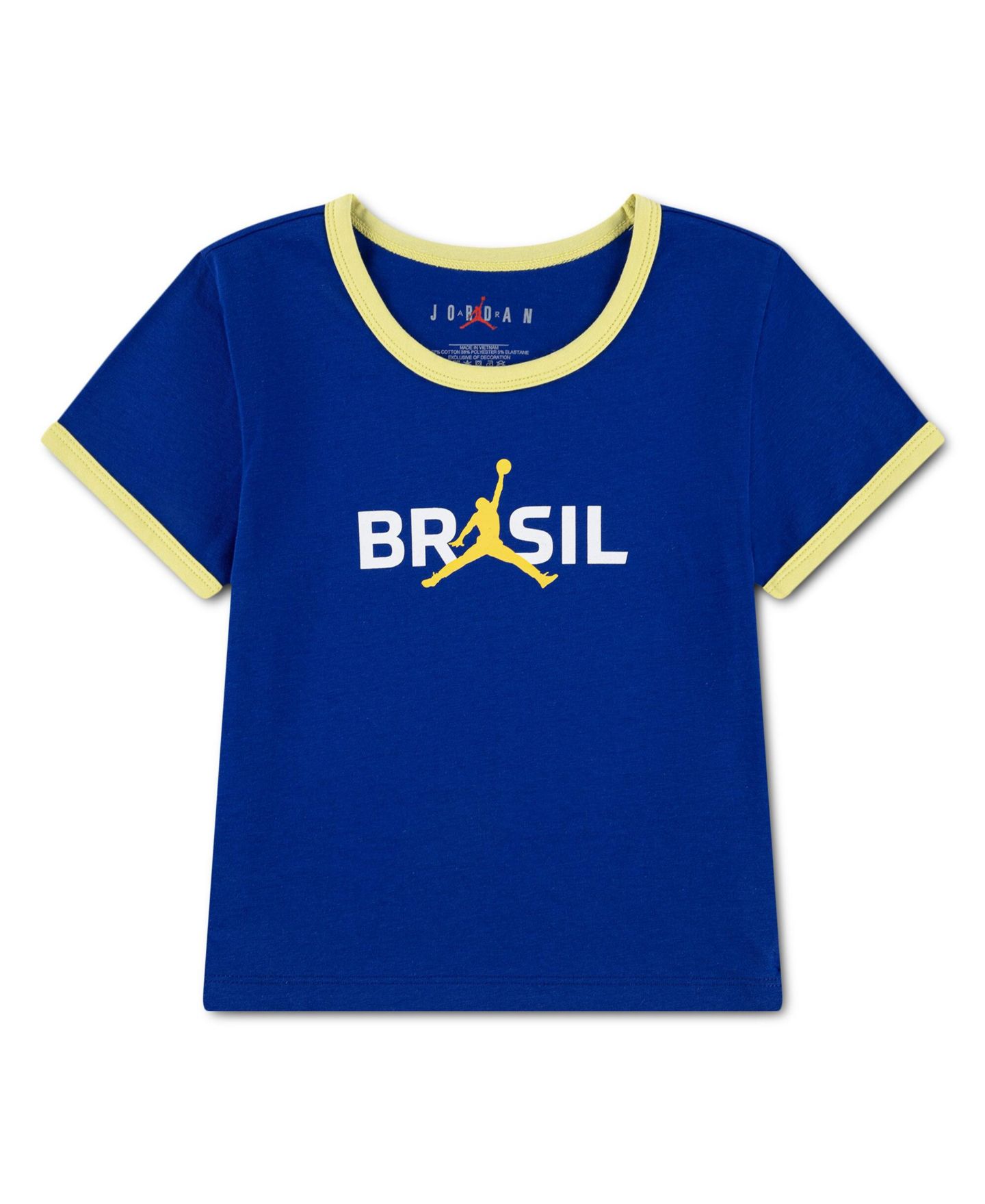 Футболка Jordan Royal Brazil National Team Retro Graphic Tri-Blend T-Shirt для девочек — фото 1