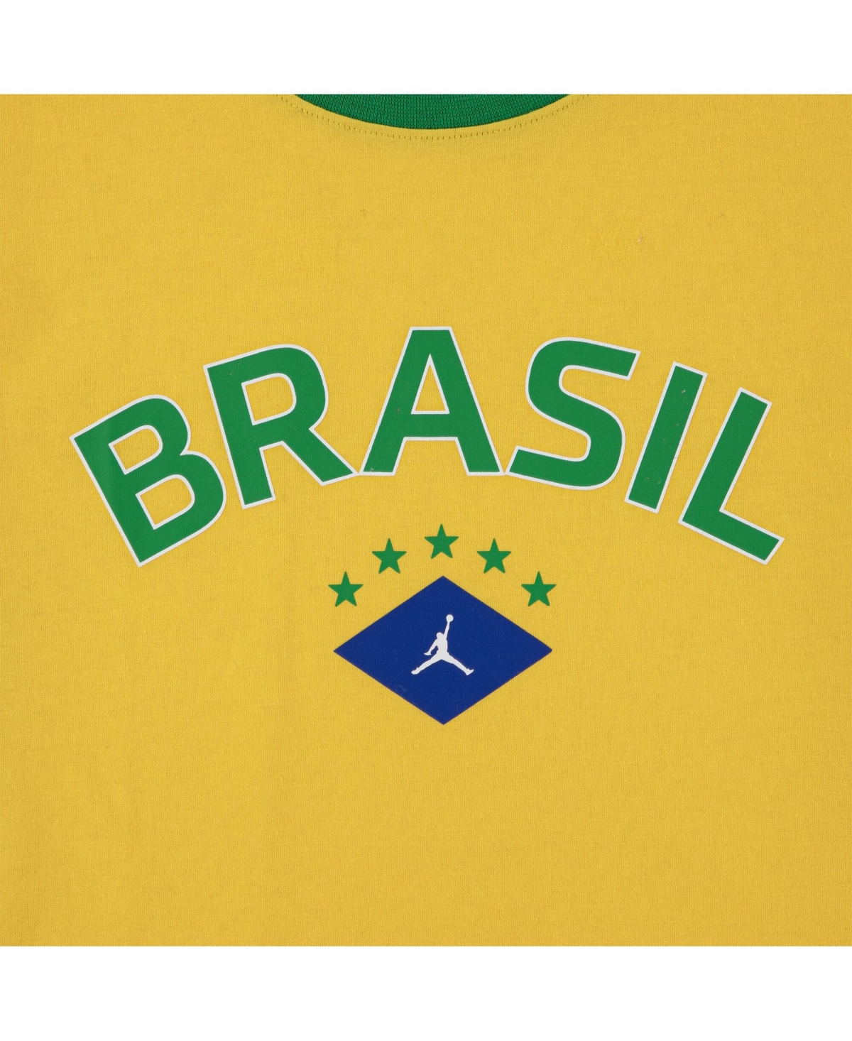 Jordan Big Boys and Girls Yellow Brazil National Team Jersey T-Shirt