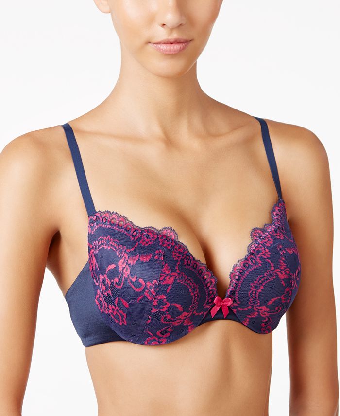 Maidenform Love The Lift Cross Dye All Over Lace Push Up Plunge Bra Dm9900 Macys 