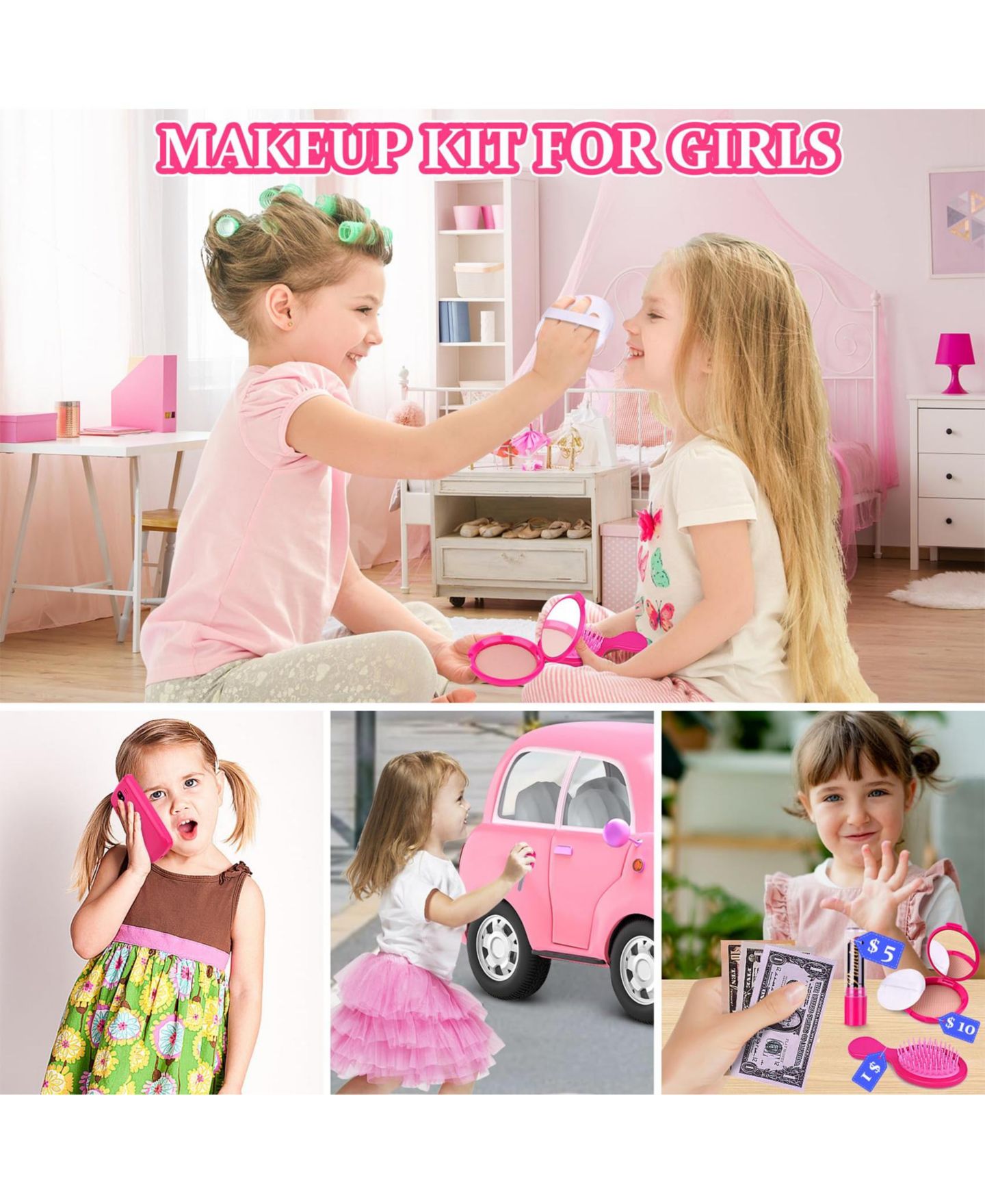 Детский игровой набор GNUADZ Soft Leather Pretend Makeup Playset, Ages 3+, цвет: Разноцветный — фото 4