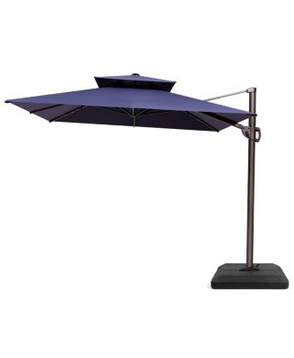 Outdoor Patio Double Top 9X12Feet Aluminum Cantilever Umbrella with Umbrella Base