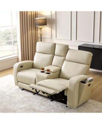 Basit 71" Modern Power Zero Gravity Theater Seating Recliner Sofa with Storage Armrest And Cup Holders