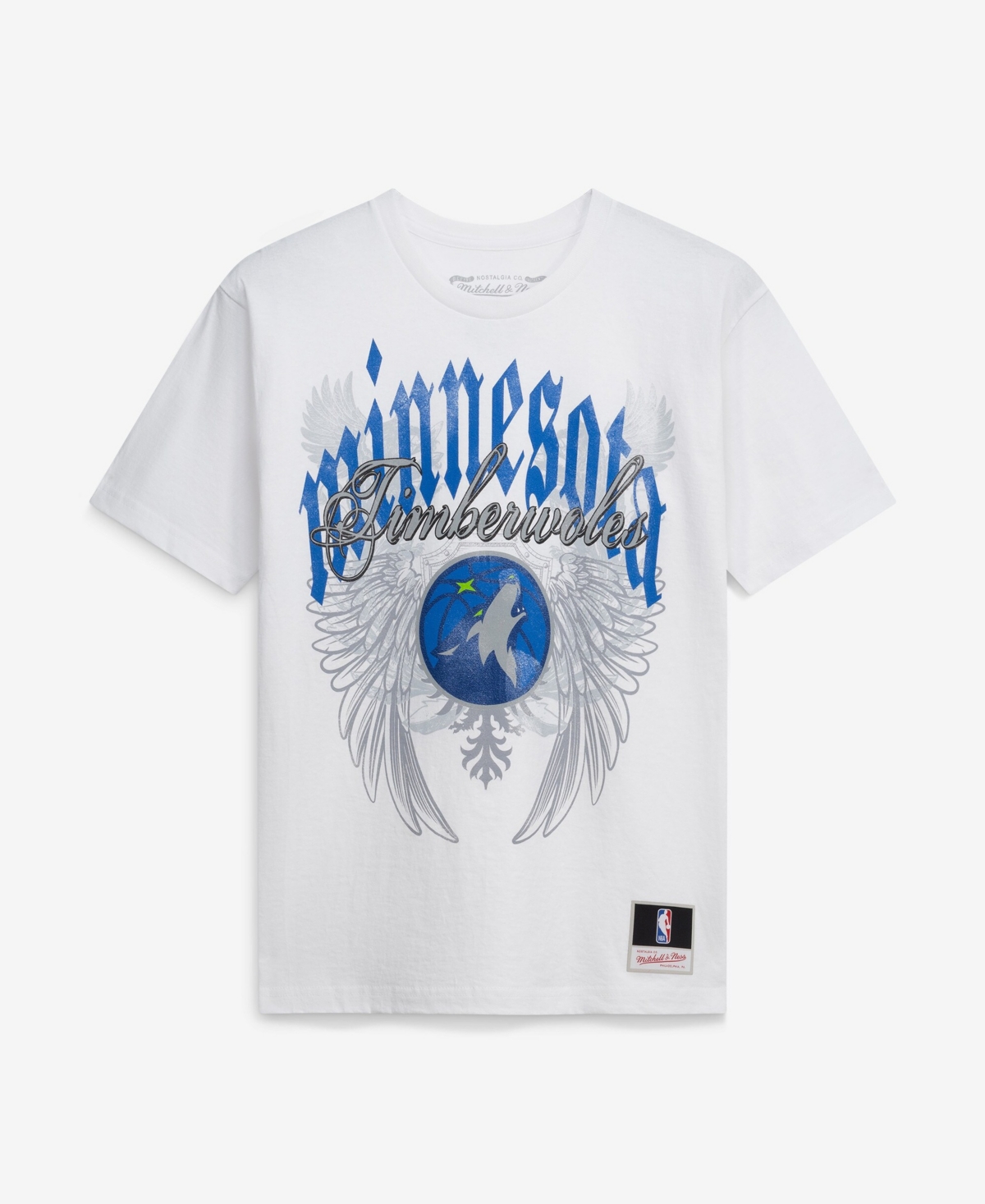 Mitchell & Ness Men's White Minnesota Timberwolves Old English Classic T-Shirt
