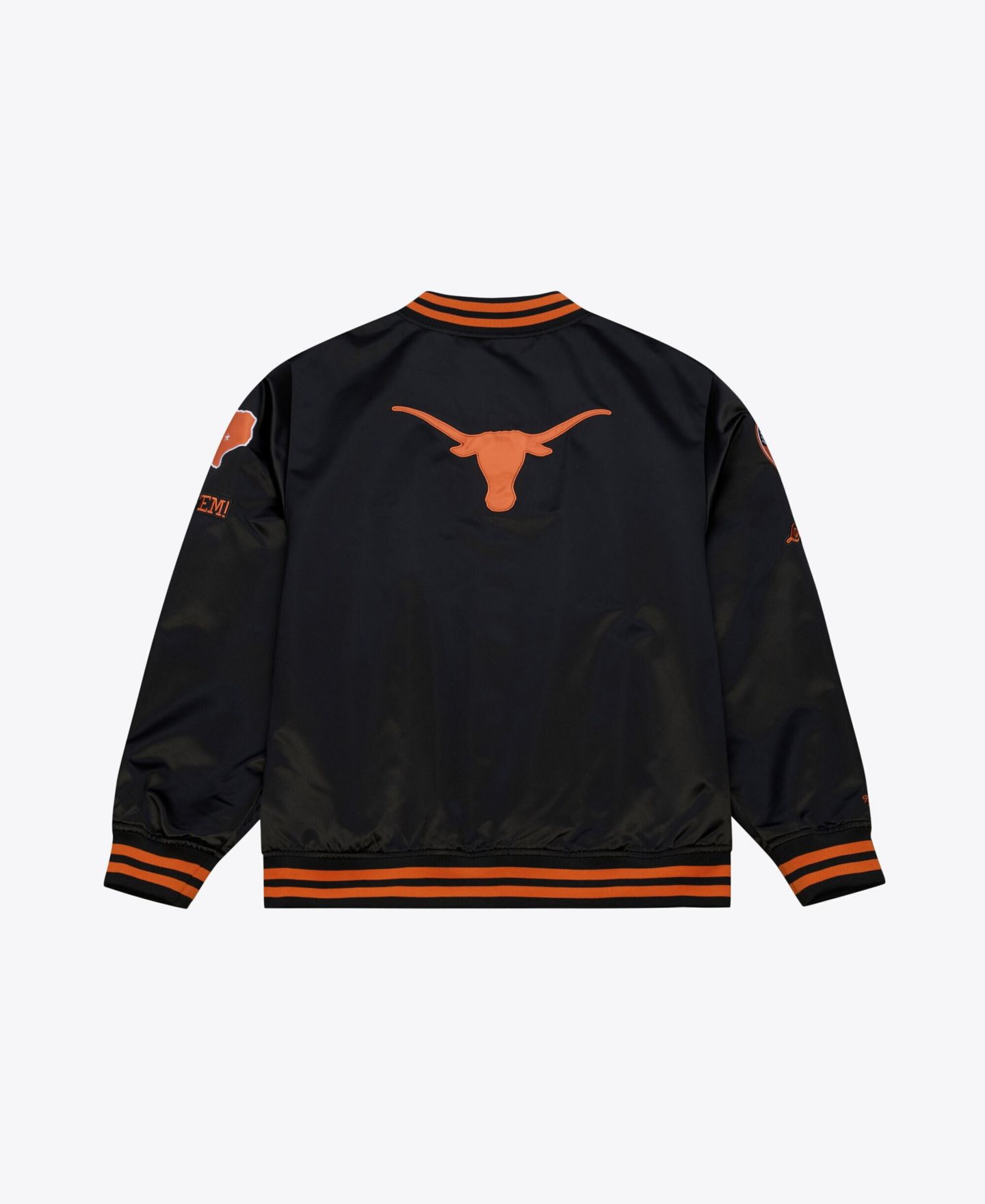 Мужская куртка Mitchell & Ness Black Texas Longhorns Double Clutch Lightweight Satin Full-Snap — фото 2