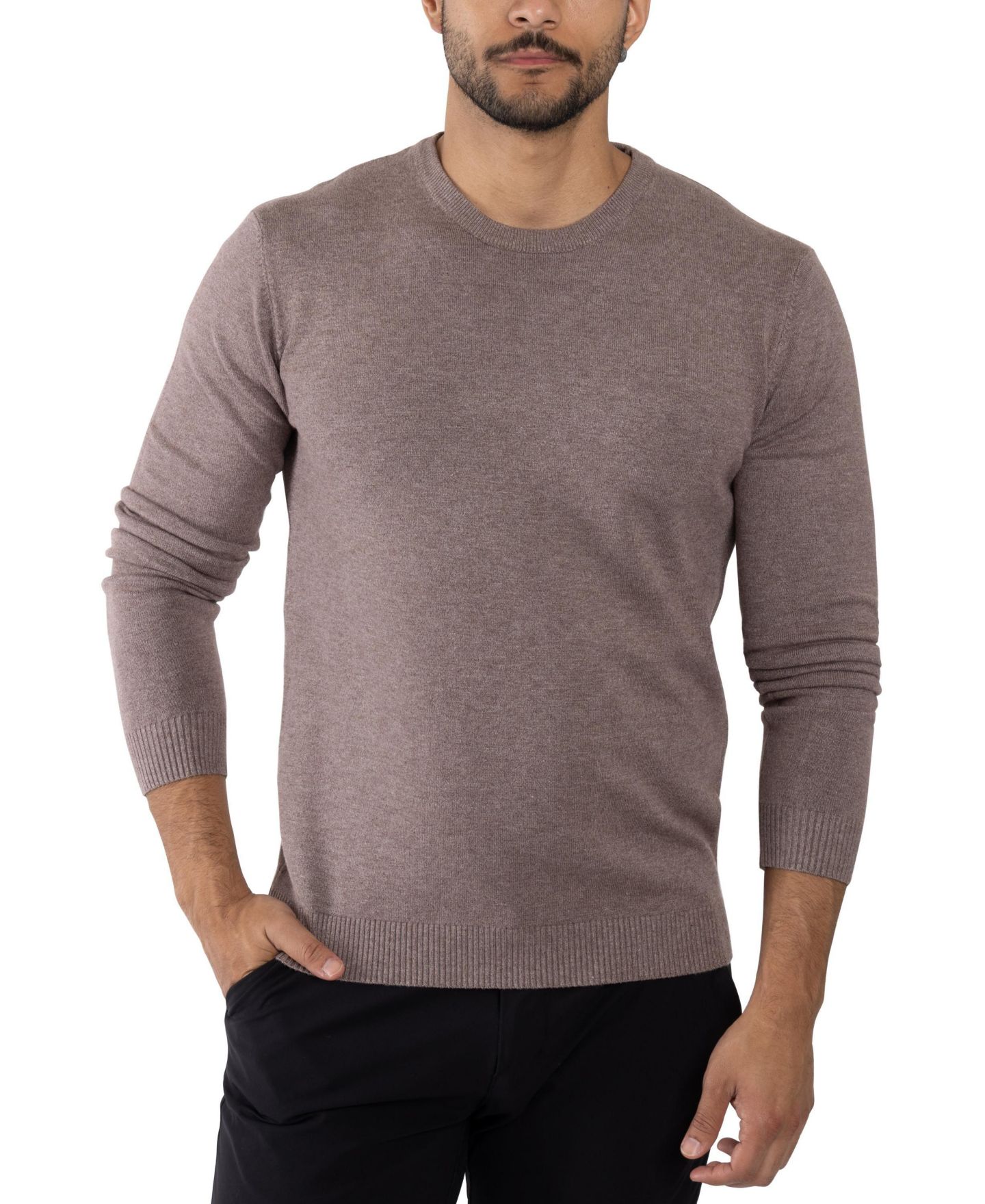 Мужской свитер X-Ray Big & Tall Basic Crewneck, цвет: Серый — фото 8