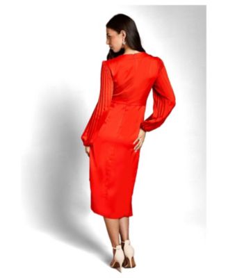 red cocktail dress with sleeves Tulle Short Prom Long Sleeve Dress US 10 dinner date Thats So Fetch | Marcia