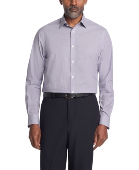 Мужская рубашка Michael Kors Regular-Fit Cotton Stretch Dress Shirt, цвет: Фиолетовый разноцветный