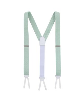 Men's Churchill Chambray Polka Dot Linen Blend Formal End Suspenders