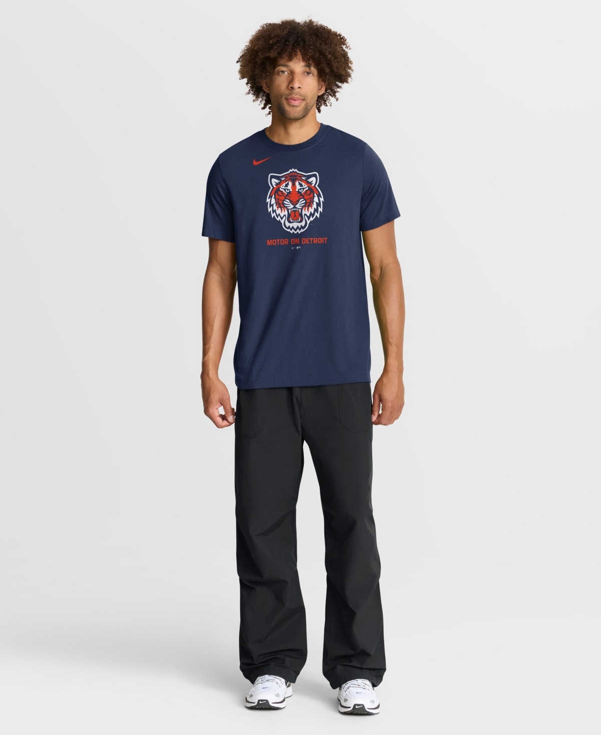 Nike Men's Navy Detroit Tigers Tri-Blend Logo T-Shirt