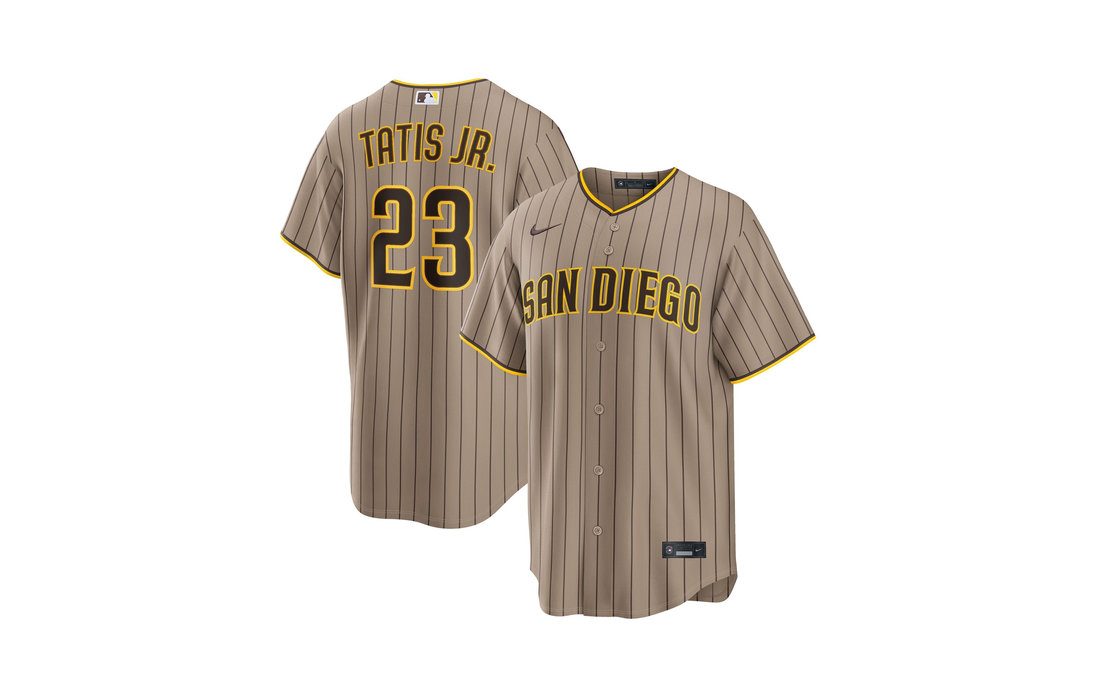 Nike Men's Fernando Tatis Jr. Sand San Diego Padres Alternate Replica Jersey