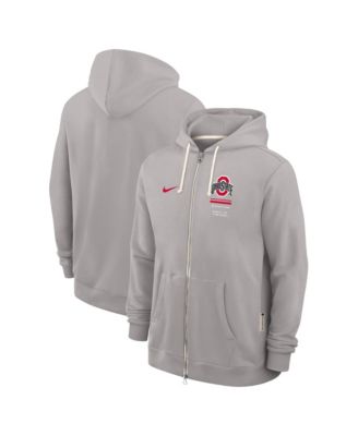 Men's Gray Ohio State Buckeyes 2026 Sideline Standard Issue Dri-FIT Full-Zip Hoodie