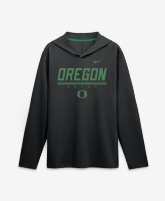 Men's Black Oregon Ducks 2026 Sideline Lightweight Long Sleeve Dri-FIT Hoodie
