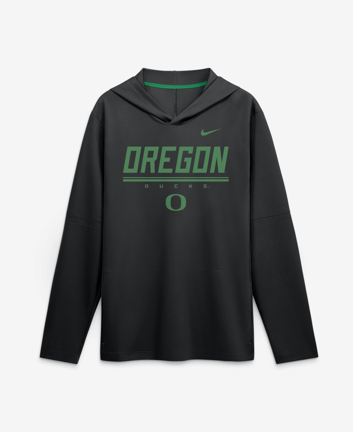 Nike Men's Black Oregon Ducks 2026 Sideline Lightweight Long Sleeve Dri-fit Hoodie - Black, Green