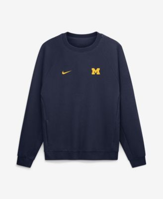 Men's Navy Michigan Wolverines Premium Performance Raglan Dri-FIT Sweatshirt