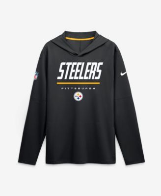 Men's Black Pittsburgh Steelers Sideline Lightweight Long Sleeve Dri-FIT Hoodie
