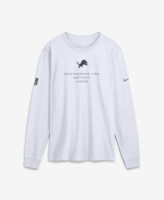 Men's White Detroit Lions Sideline Bold Arch Star Dri-FIT Long Sleeve T-Shirt