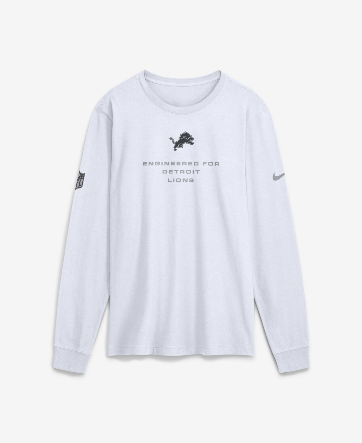 Nike Men's White Detroit Lions Sideline Bold Arch Star Dri-fit Long Sleeve T-Shirt