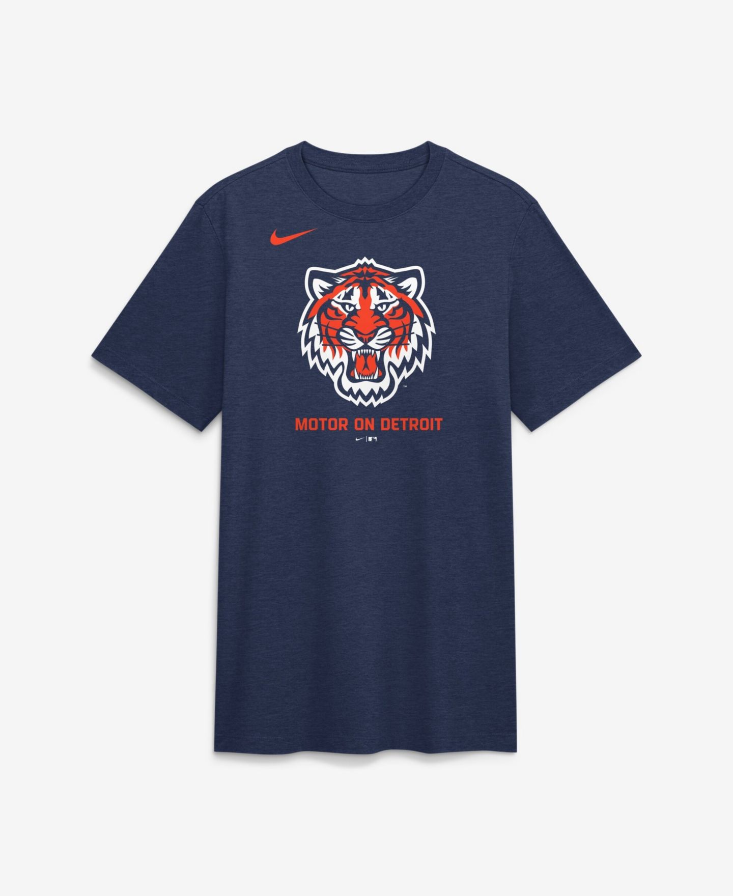 Мужская футболка Nike Navy Detroit Tigers Tri-Blend Logo — фото 4