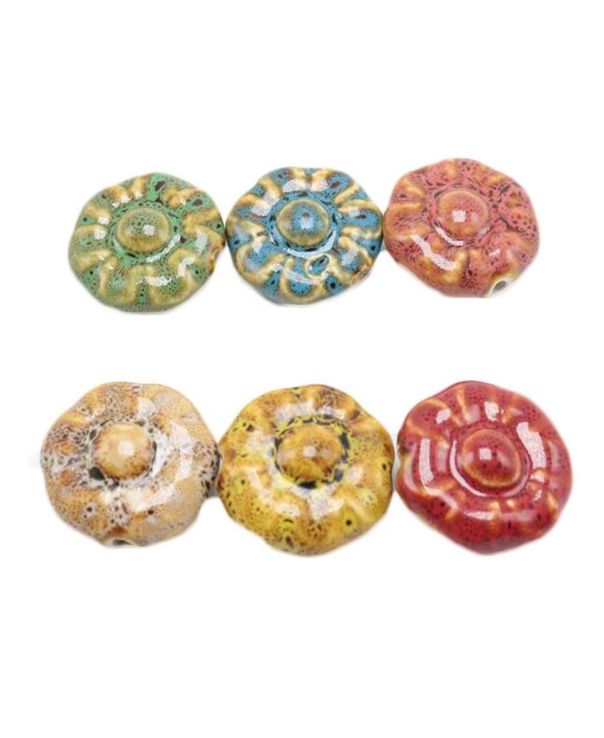Sevorley Ceramic Flower Shaped Loose Beads for Diy Jewelry Making, Bracelets, Necklaces and Craft Projects