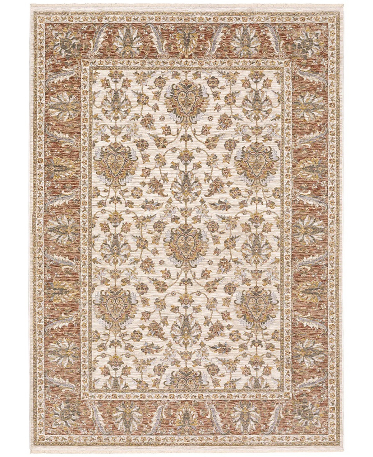 Oriental Weavers Maharaja 5091Z Rust and Ivory 3'3" x 5' Area Rug