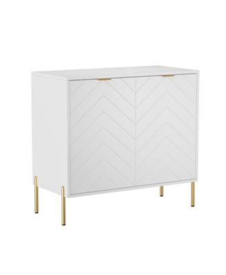Storage Cabinet with 2 Doors, 32 Inch Monden Accent Cabinet with Adjustable Shelf, Free-Standing Sideboard
