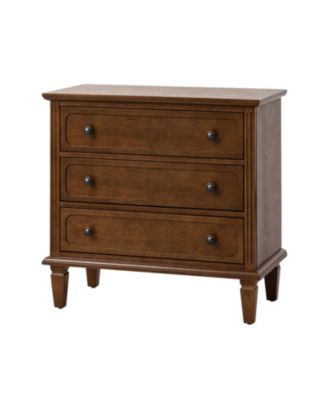 Amberlyn 28.3'' W Transitional 3-Drawer End Table with Built-In Outlet and Solid Wood Legs
