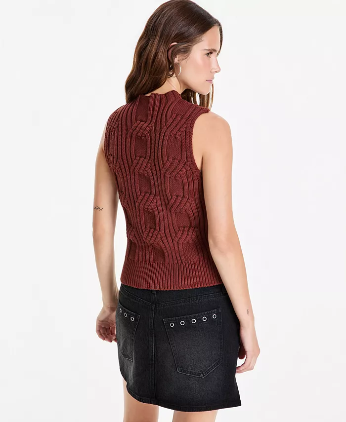 Women's Cable-Knit Mock-Neck Shell - thumbnail 7