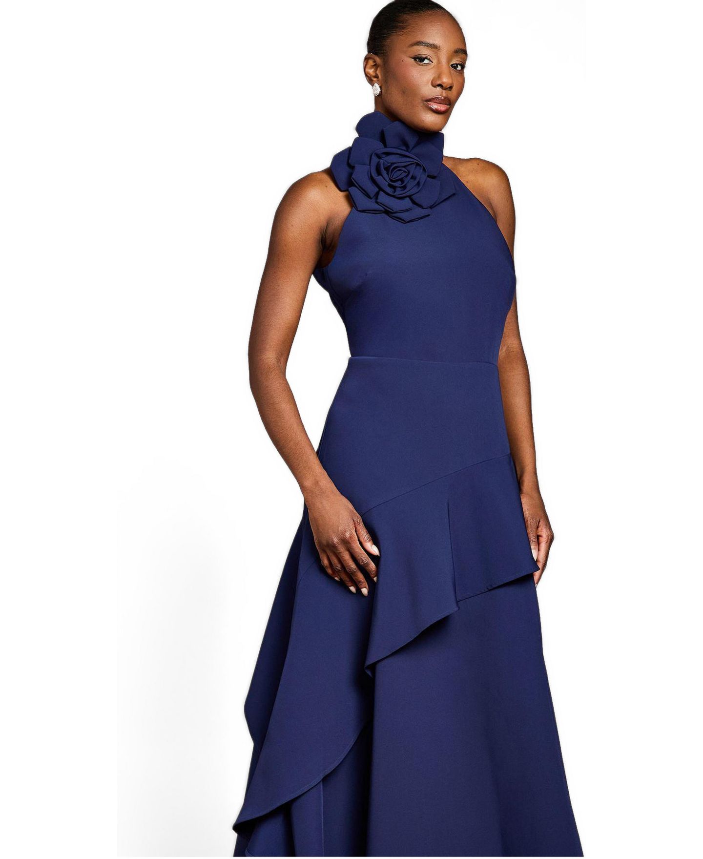 Женское платье Coast Corsage High Neck Midi, цвет: Тёмно-синий — фото 2