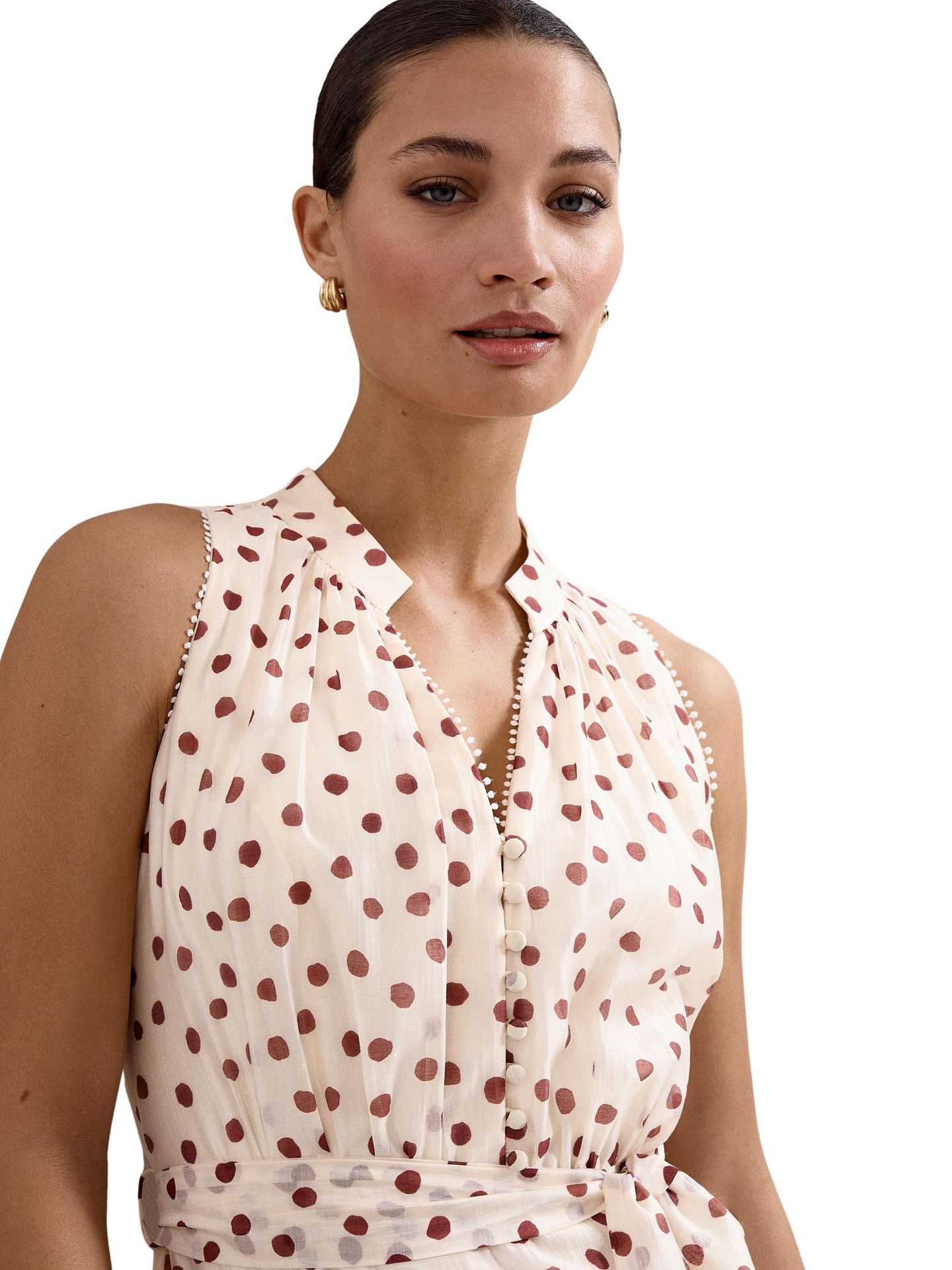 Женское платье Phase Eight Nita Polka Dot Maxi, цвет: Кремовый — фото 4