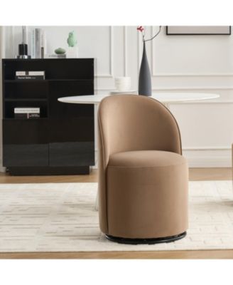 Swivel Barrel Chair Velvet Dining Chair 360 Degree Round Armless Accent Chair for Bedroom Living Room