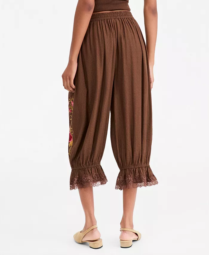 Women's Embr Drawstring High-Rise Balloon Pants - thumbnail 4