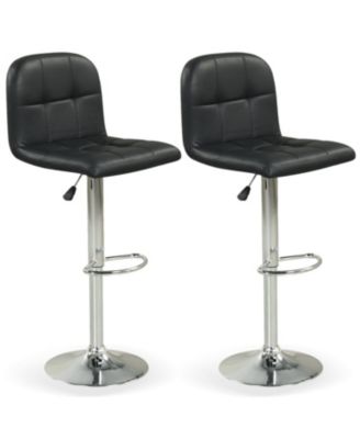 2 Piece Swivel Bar Stools with Footrest and Durable Metal Base Seating