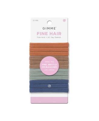 Fine Hair Elastic Bands - Slim-Fit Elastic Ties for Fine, Brittle, or Bleached Hair - 12 Pack