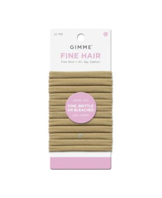 Fine Hair Elastic Bands - Slim-Fit Elastic Ties for Fine, Brittle, or Bleached Hair - 12 Pack