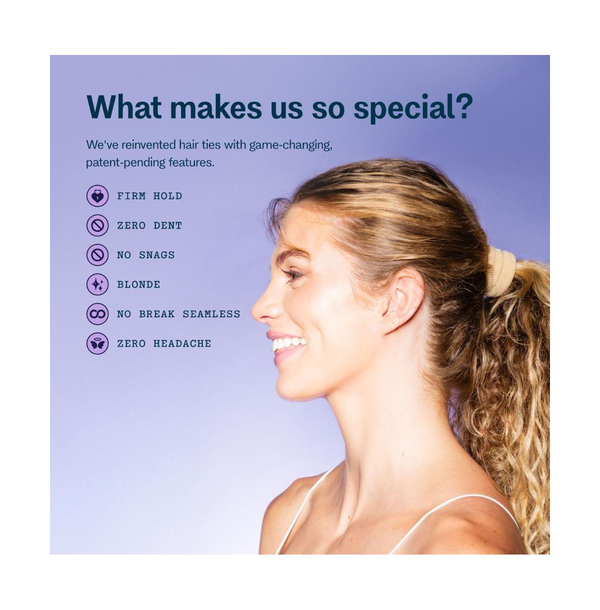 Gimme Beauty Thick Hair Extra Stretch Bands - Patent-Pending Design for Maximum Hold