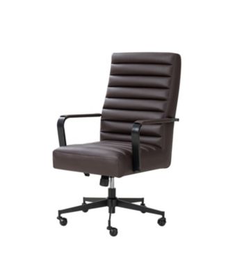 Anagrace Martha Modern Industrial Simple Assemble Faux Leather Swivel Tilting Office Chair with High Back
