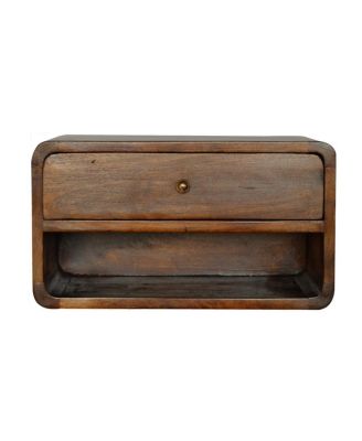 18" Chestnut Solid Wood One Drawer Floating Nightstand