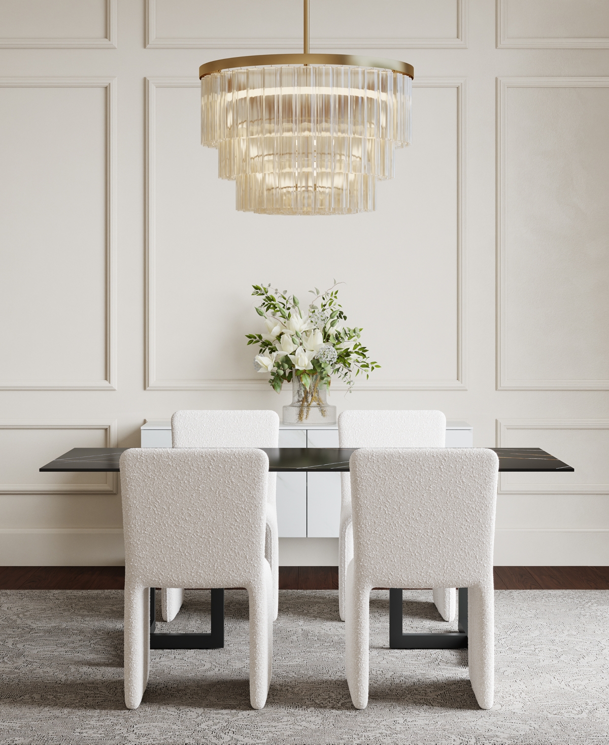 Furniture Emila 5-Pc. Dining Set (Rectangular Table & 4 Upholstered Chairs