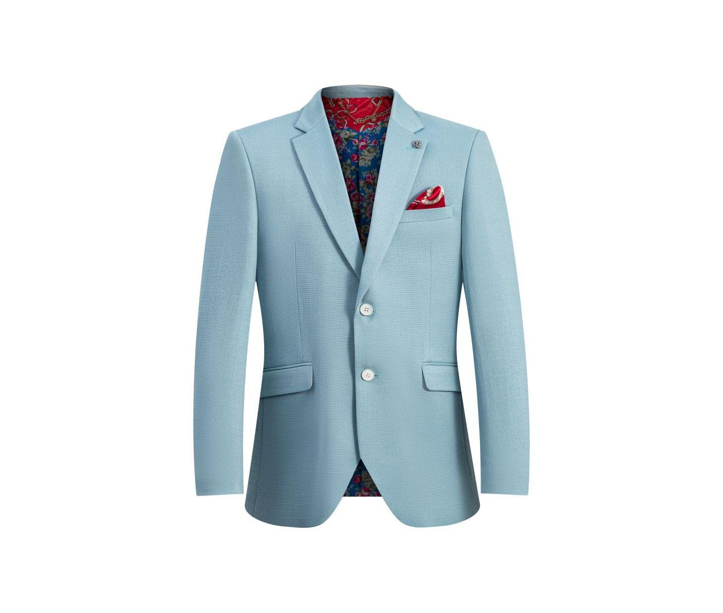 Мужская куртка Elie Balleh Slim Fit Solid Blazer Sports Coat, цвет: Синий — фото 3