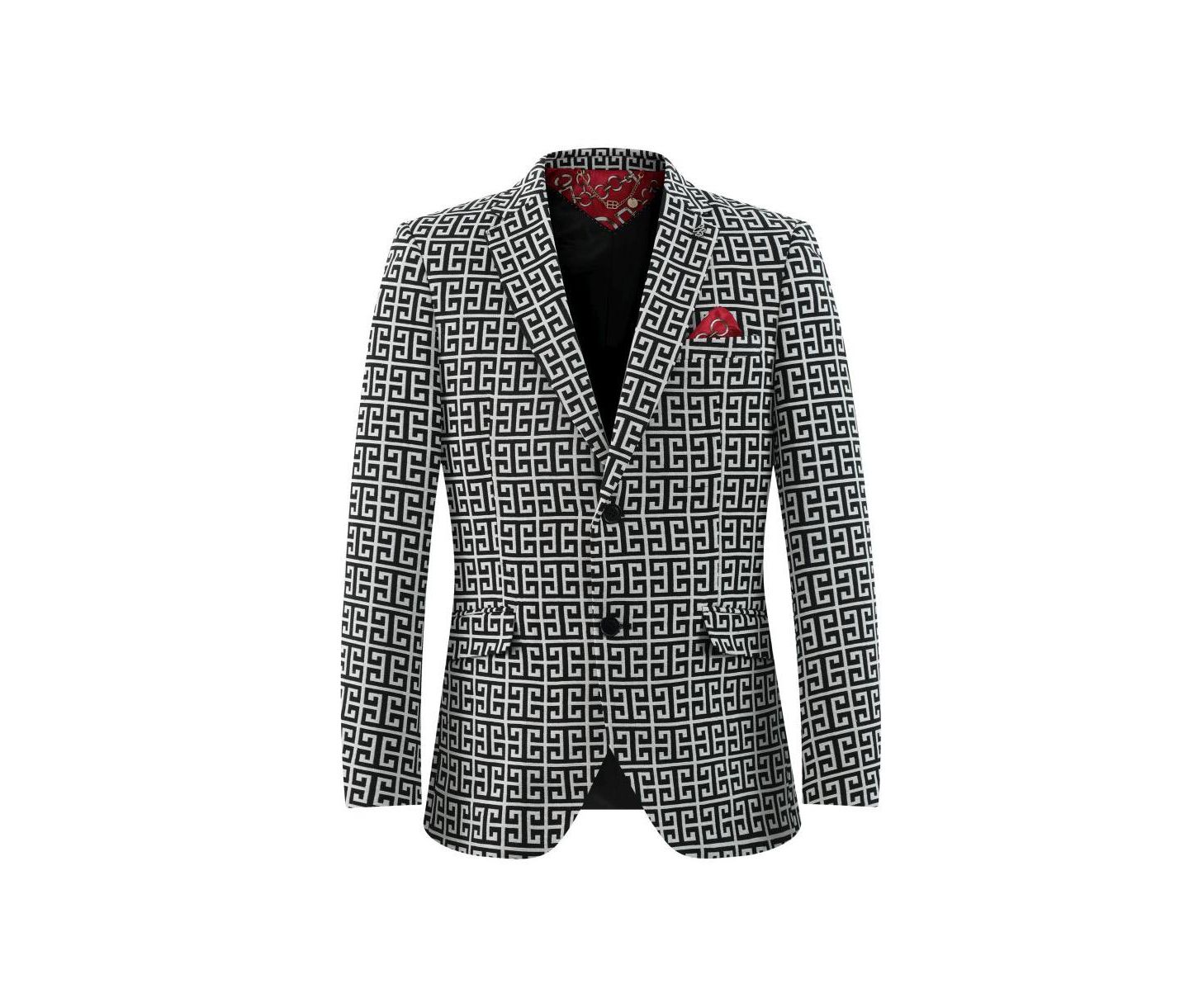 Мужская куртка Elie Balleh Slim Fit Blazer Sports Coat, цвет: Чёрный — фото 3