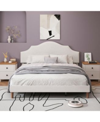 King Size Platform Bed with Adjustable Headboard - No Box Spring Needed, 1000 lbs Cap