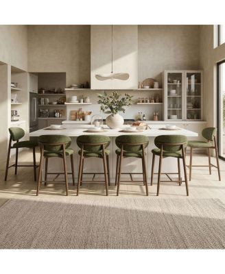 Set of 6 25.5" Counter Height Stools with Back for Kitchen Island