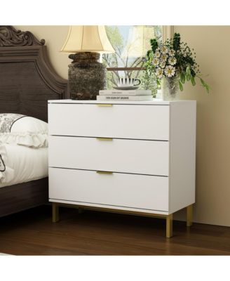 3-Drawers Wood Chest of Drawers Dresser