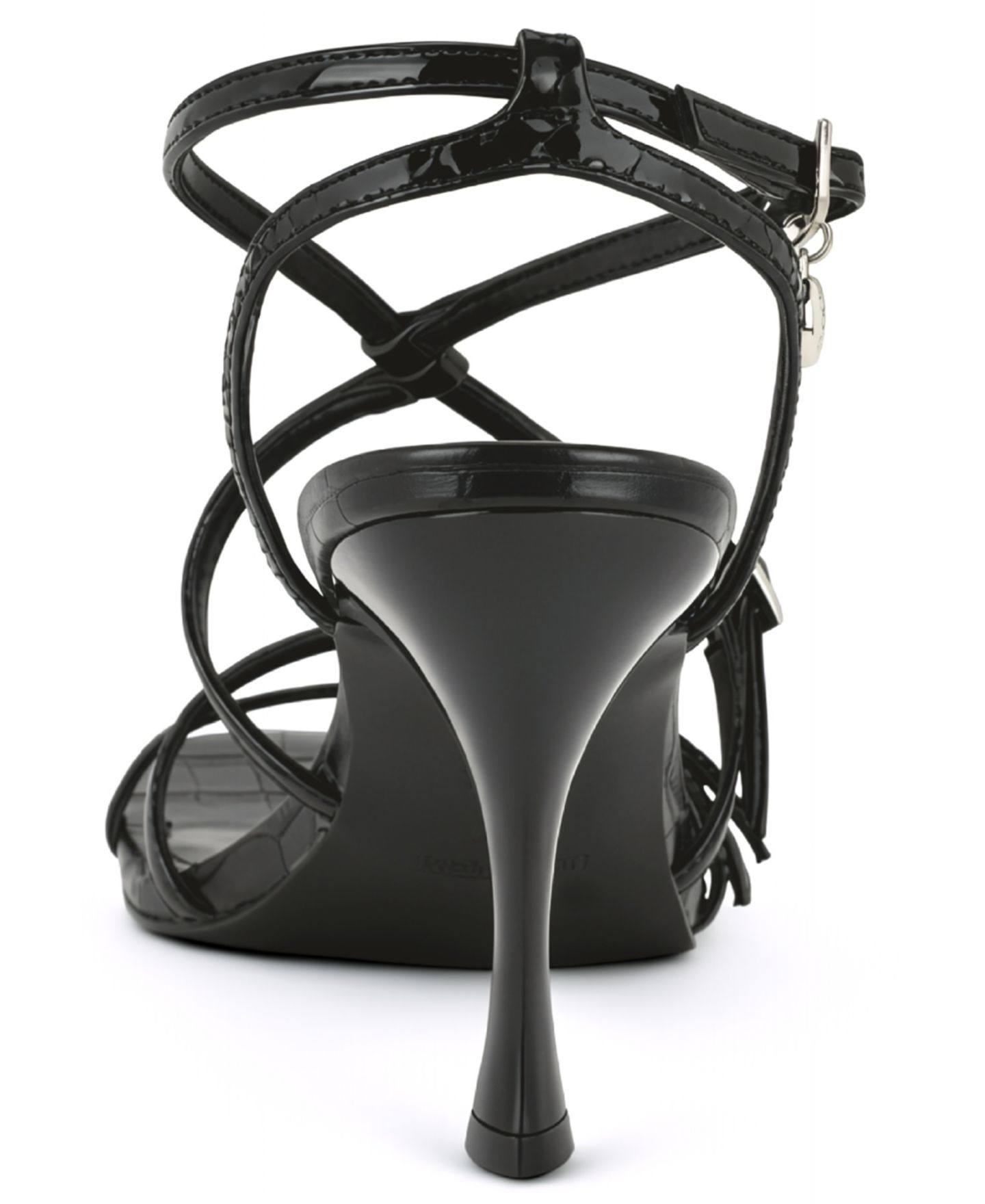Женские сандалии Nine West Lavva Strappy Stiletto Dress Sandals, цвет: Чёрный лаковый / Чёрный змеиный — фото 3