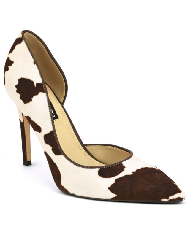 Nine West Folowe brown and cream cow-print pumps