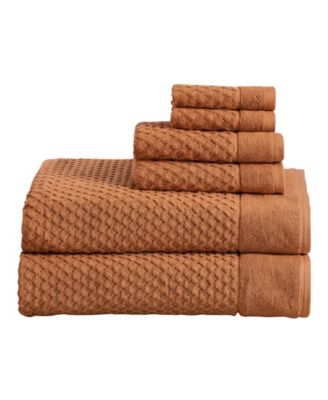  Cotton Diamond Waffle Texture 6pieces Bath Sheet Set