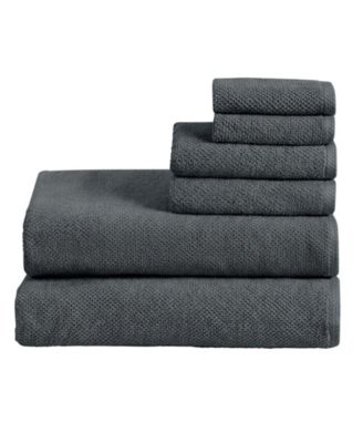  Luxury Cotton Textured 6pieces  Bath Sheet Set