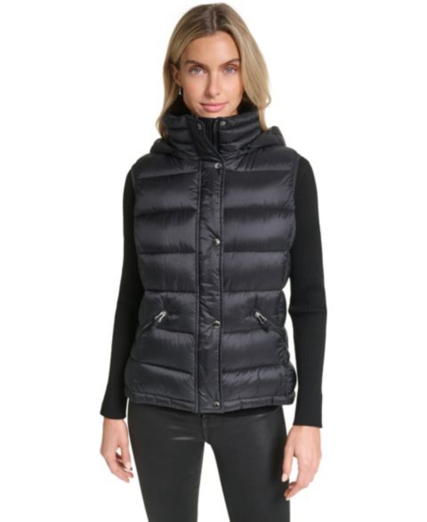 Женское пальто Charter Club Hooded Zip-Front Vest, цвет: Чёрный