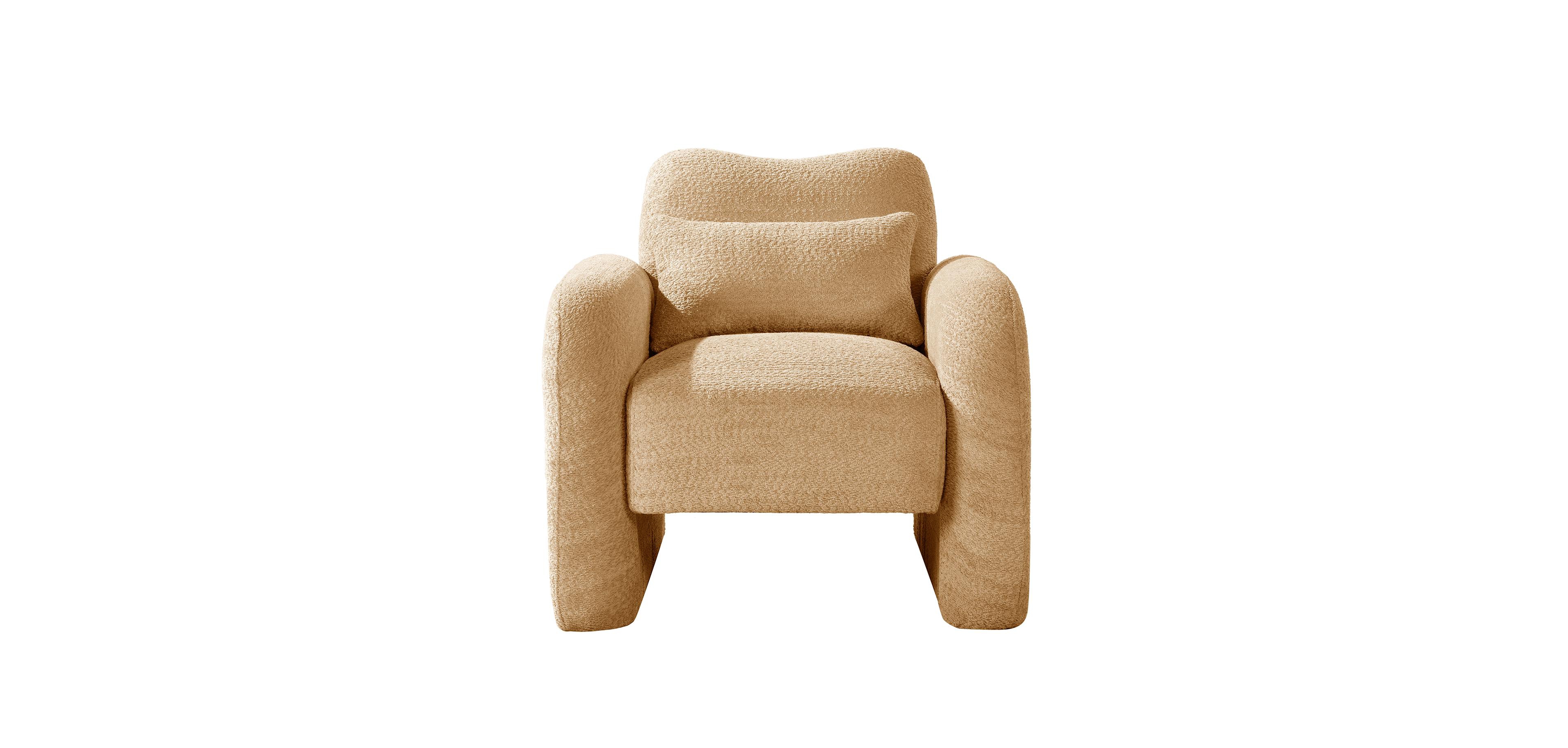 Hulala Home Blason Modern Upholstered Armchair with Lumbar Support Pillow