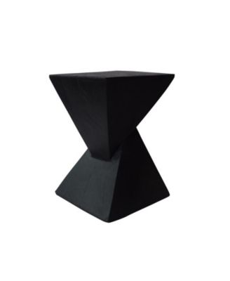 Hourglass Twisted Side Table Hand-Finished Artisanal Accent Table No Assembly Indoor Outdoor